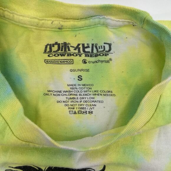 Cowboy Bebop Shirt Crunchyroll Bandai Namco Mens Size Small Yellow Green Tie Dye - Picture 2 of 7